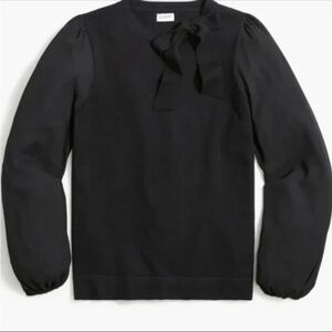 J.Crew mixed-media sweater with bow